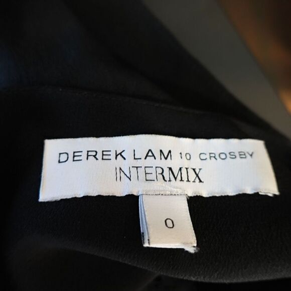 Derek Lam 10 Crosby Intermix Layered Black Silk and Lace V-Neck Top Size 0 - Picture 3 of 13